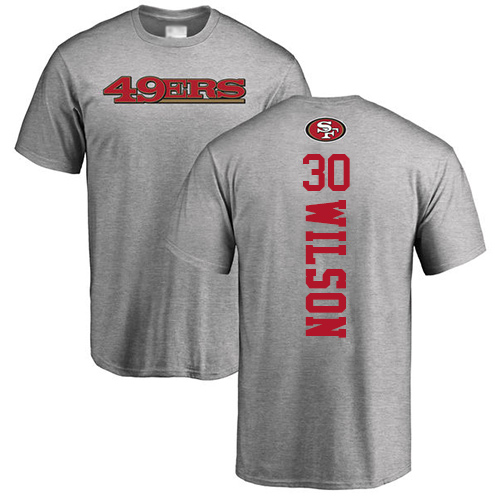 Men San Francisco 49ers Ash Jeff Wilson Backer #30 NFL T Shirt